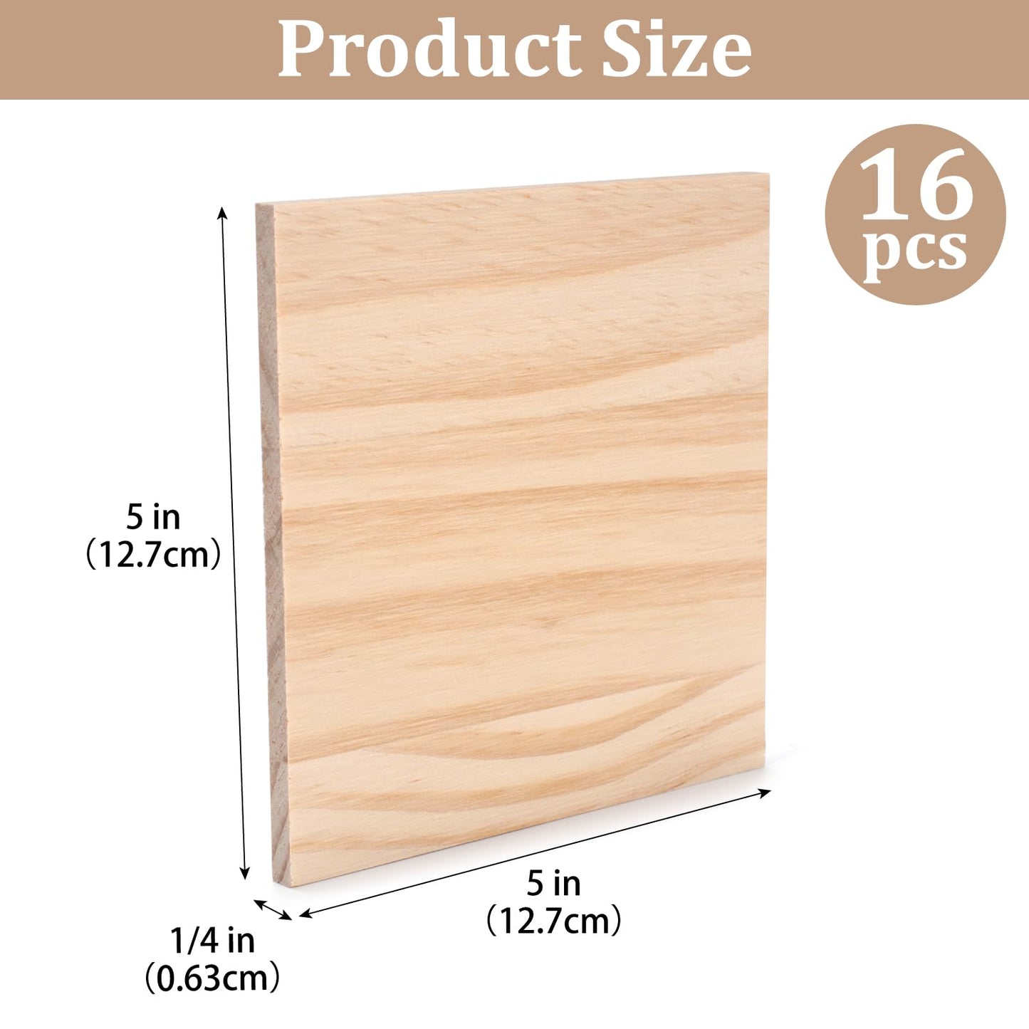 Wooden Blocks for Crafts,1/4″ Thick 5″ X 5″ Wood Squares for Crafting, Blank Wooden Boards Unfinished Wood Blocks Pieces Planks, Paintings, DIY Plaques & Signs, Woodworking, Architectural Models