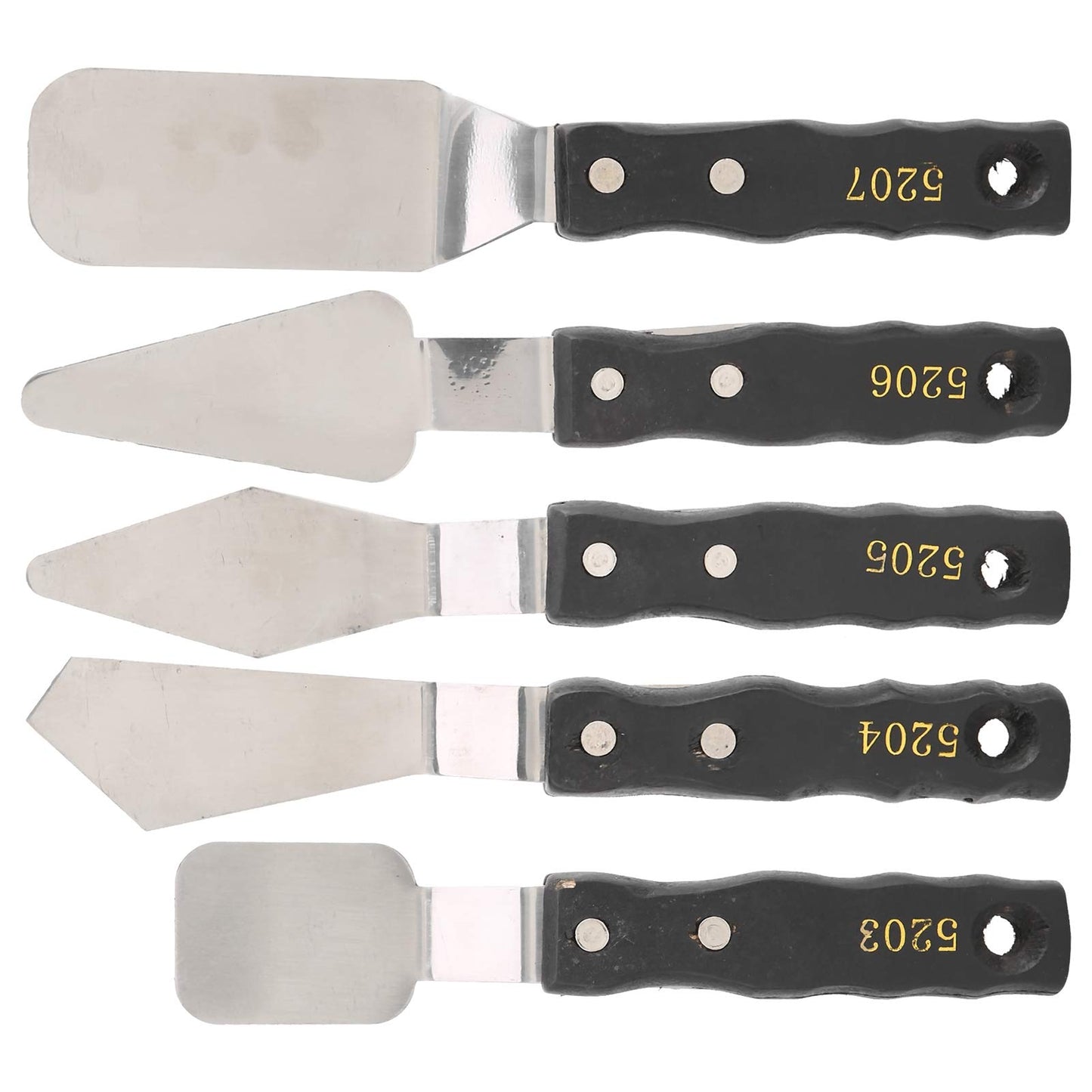 OEBUAFI 5pc Palette Knives,Stainless Steel Spatula Palette Knife set, Pallet Knife,Painting Knives,Oil Painting Accessories for Oil, Canvas, Acrylic Painting