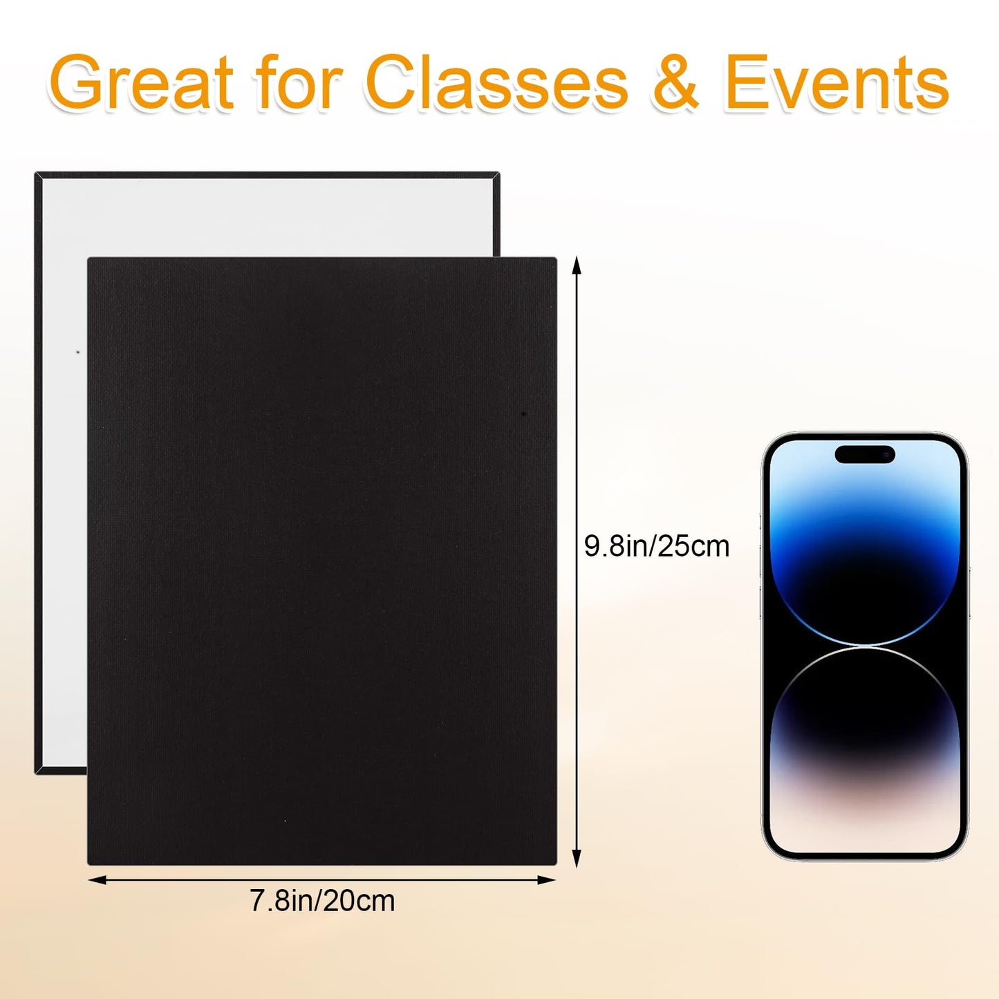 GBACHOOSE 24 PCS Black Canvas for Painting 8x10 Black Canvas Panels for Painting, Drawing and Art Supplies, Blank Small Canvases for Painting Acrylics Oil Watercolor Tempera Paints