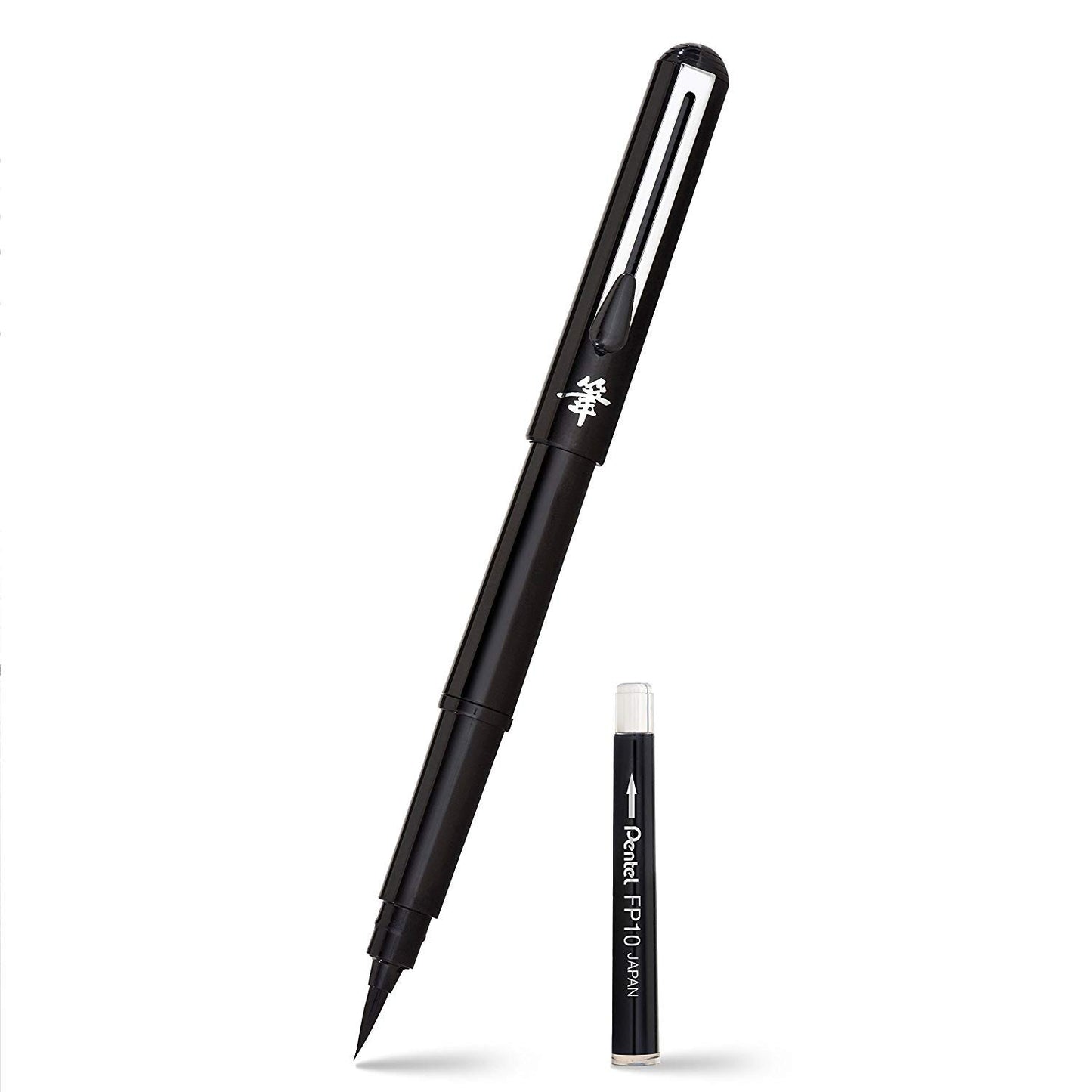 Pentel Arts Pocket Brush Pen with Refills, 1 Pen & 2 Refills