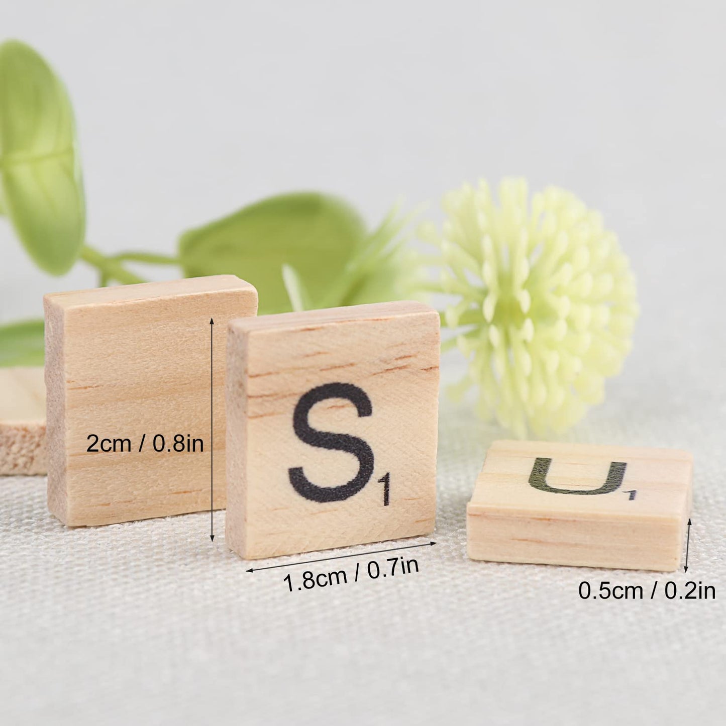 GNIEMCKIN 1700 PCS Wood Letter Tiles, Wooden Scrable Tiles A-Z Capital Letters for Creative Crafting Projects, Making Alphabet Coaster, DIY Wood Gift Decoration