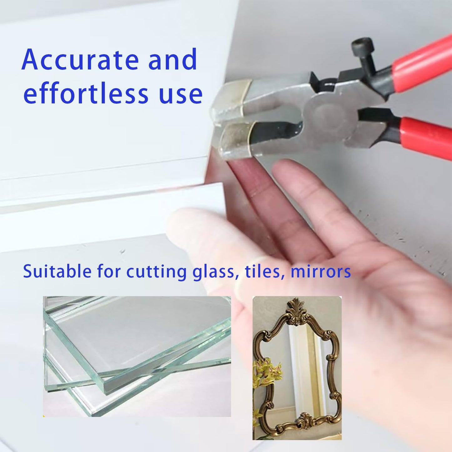 Puwany Glass Cutting Tool Kit,Glass Cutters Tools Set with Oil Feed Glass Cutter Glass Running Pliers Breaker Pliers, Glass Cutting for Stained Glass Mosaic Tiles Mirrors,Zipper Package