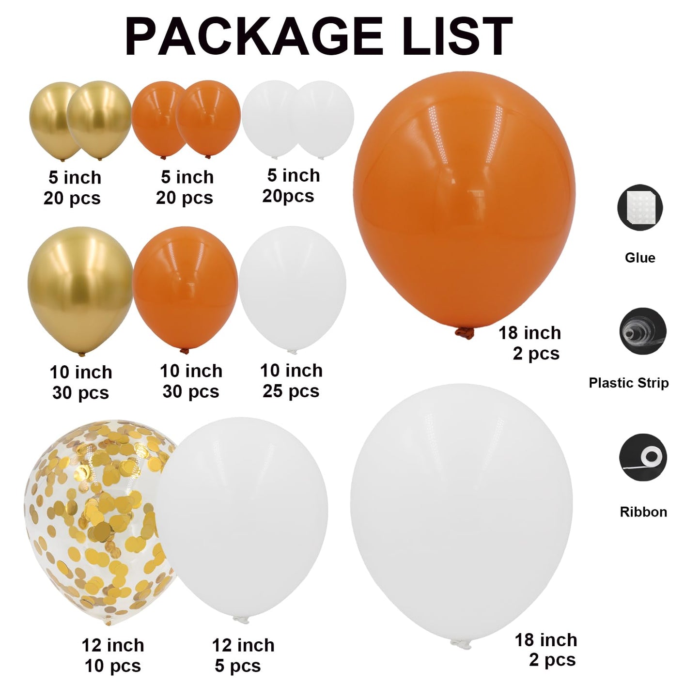 Orange and Gold Confetti Balloon Garland Arch Kit 164pcs Orange Chrome Gold White Balloons for Birthday Thanksgiving Wedding Decoration Baby Shower Decorations Birthday Party Decorations