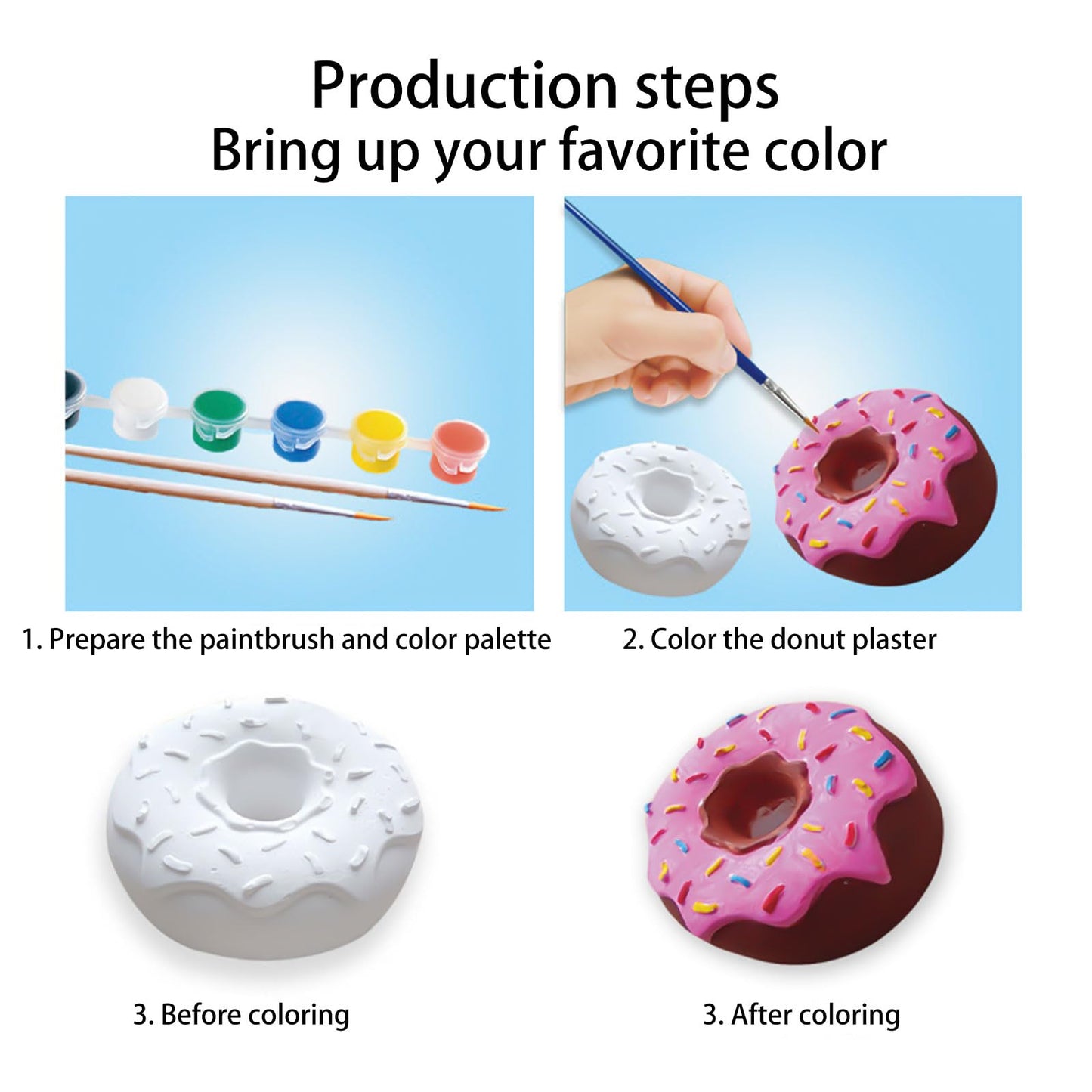 DIY Doughnut Plaster Painting Kit for Teens & Adults, Paintable Plaster Figurine Art Craft, Creative Dessert Decoration Mold, Sculpture Painting Supplies, Unique Art Gift for Birthday Home Decor