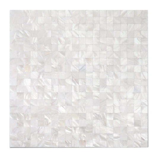 Yew & Tulip Mother of Pearl Peel and Stick Tile Backsplash for Kitchen, 12” x 12” Small Grid Seamless Adhesive Mosaic Wall Tile (Ivory White Mini, 1 Sheets)
