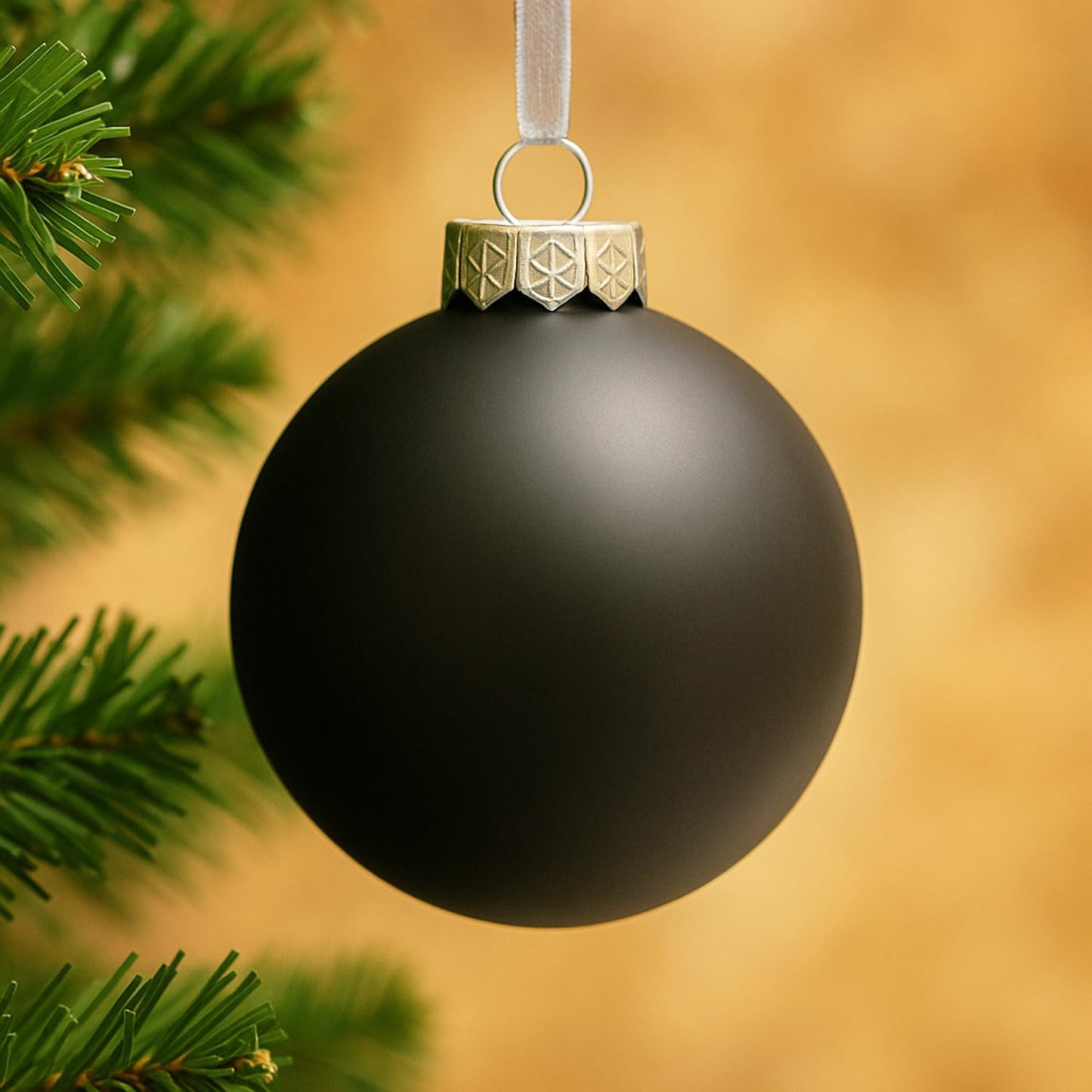 SLEETLY 12pc Matte Black Christmas Ball Ornaments – Plastic DIY Paintable Blank Plain Ornaments, Personalize Holiday Crafts for Kids & Adults - Decorate with Paint, Glitter, Stickers & Markers, 3.15"