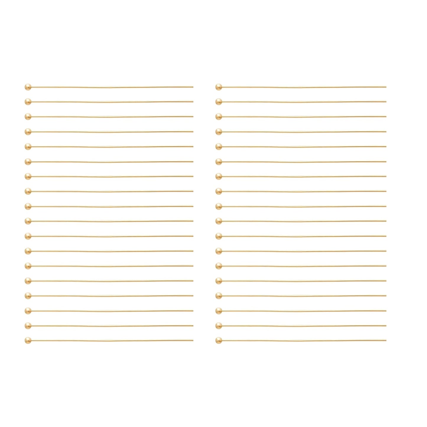 14K Gold Filled Ball Pin Head Pins 24 Gauge Jewelry Finding for Wire Wrapping Jewelry Making Permanent Jewelry (2 inches)