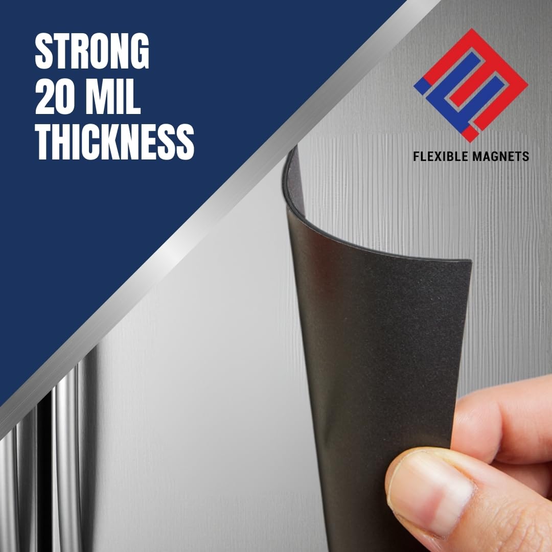 Flexible Magnets – Magnetic Sheets with Adhesive Backing, 8" x 10" (10 Pack) Stick-On Magnetic Sheets for Refrigerator Magnets, Magnetic Labels, Crafts, DIY Projects & More