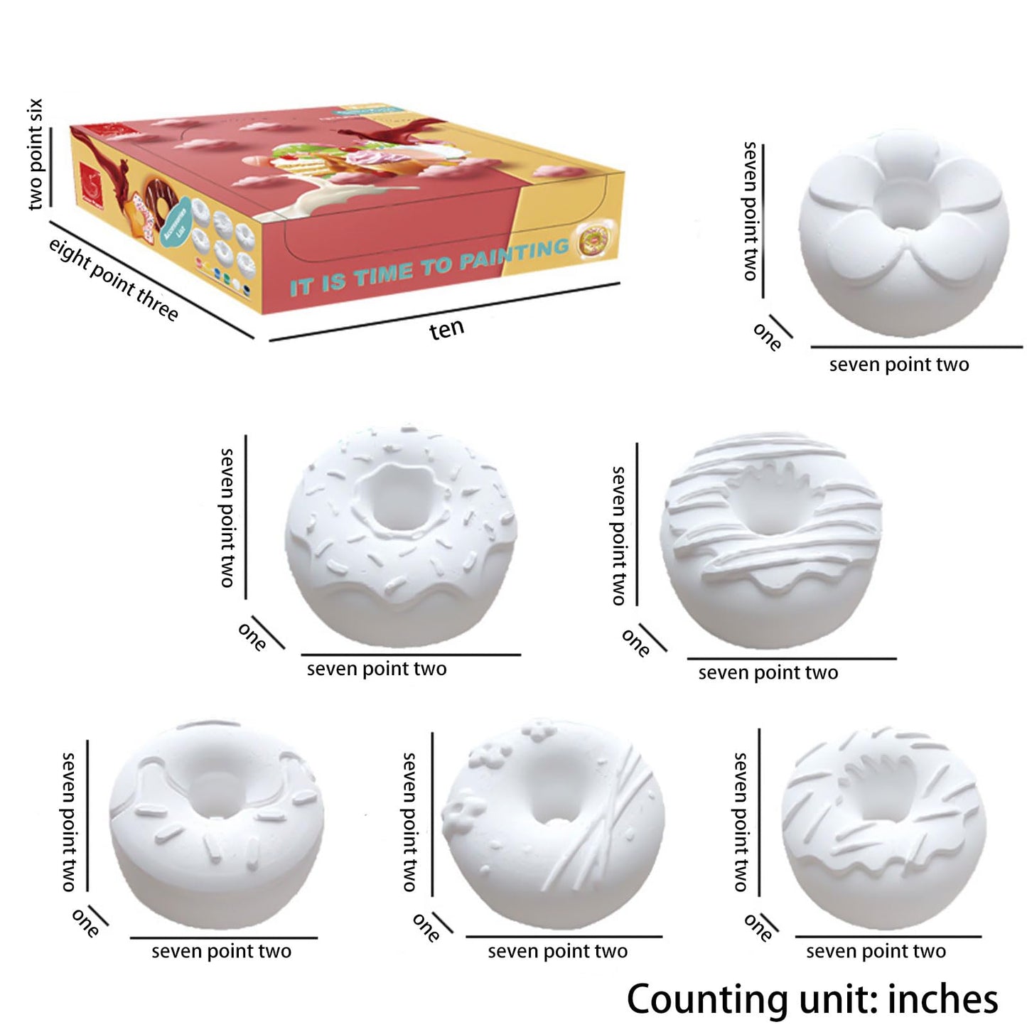 DIY Doughnut Plaster Painting Kit for Teens & Adults, Paintable Plaster Figurine Art Craft, Creative Dessert Decoration Mold, Sculpture Painting Supplies, Unique Art Gift for Birthday Home Decor