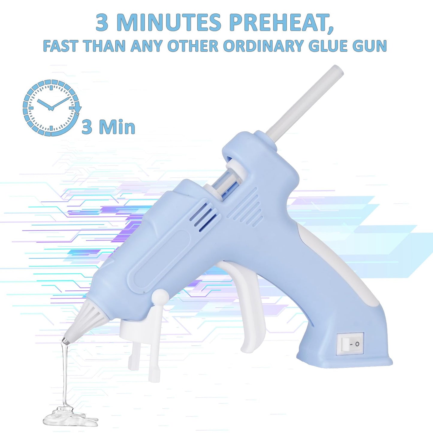 Cordless Hot Glue Gun Glue Gun Fast Preheating Gun Kit with 20 Pcs Sticks USB Rechargeable Cordless Glue Gun for Quick Home Repairs, Arts, Crafts, DIY and Festival Decorations