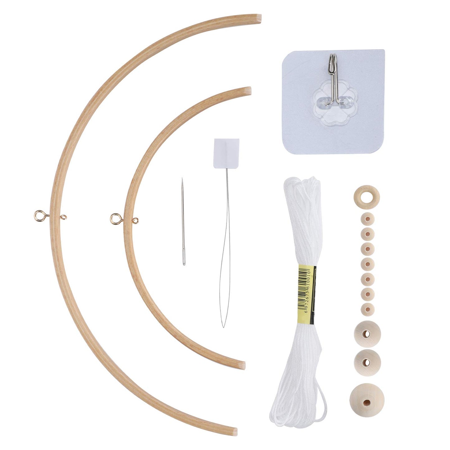 Baby Mobile DIY Kit, Nursery Wooden Frame Mobile Hanger Bed Bell Frame for Crafts Mobile Kit Wind Chime Bell Room Home Decor Gift