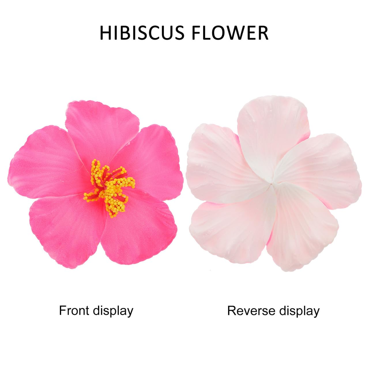 Angoily 10 Pcs Light Pink Hawaiian Faux Flowers Hibiscus Flowers Hawaii Party Summer Party DIY Foam Hibiscus for Tabletop Decoration Favors Supplies Tropical Decor, Valentine's Day (No Clip)