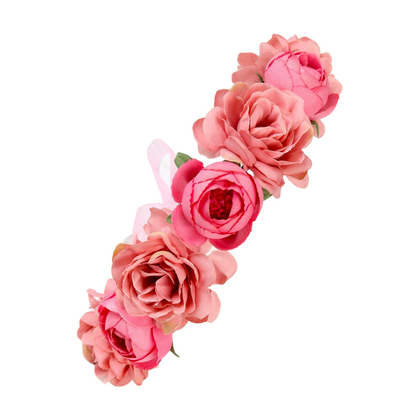 FirstCos Adjustable Rose Flower Crown for Women Girls Headbands Romantic Hair Wreath Halo Floral Garland Headpiece Wedding Birthday Party Maternity Photoshoot Props (2PCS Rose Flower Headbands)
