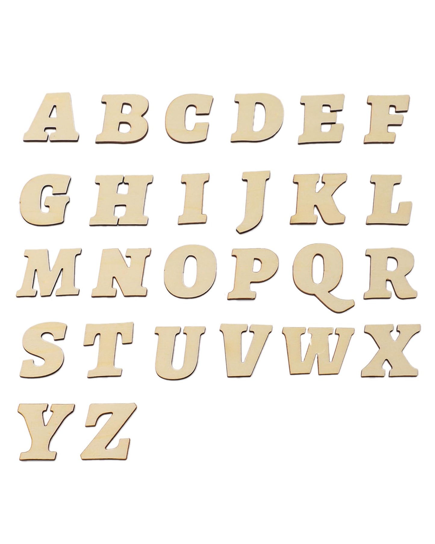 520 Pieces of 1.3 inch Wooden Letters, Wooden Numbers, Mini Blank Wooden Symbols, Unfinished Wooden Letter Storage Tray for Home Decoration, Spelling Education, Homemade Crafts, Party Gifts