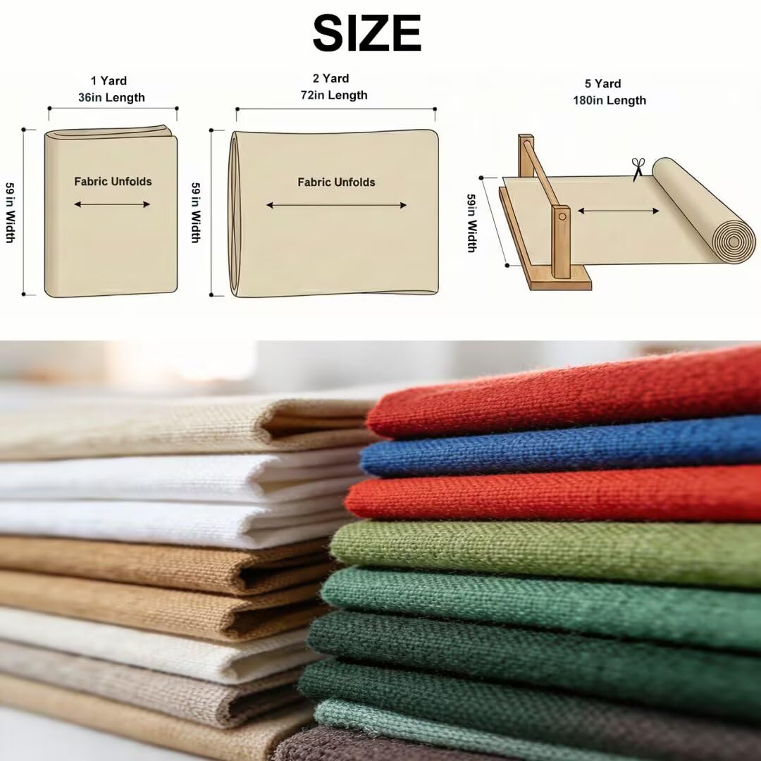 HAPACE Canvas Fabric by The Yard, Thick Premium Canvas Fabric, 350GSM, Suitable for Painting, Sewing, Bags,Crafts, Embroidery, Handmade Home Decor (Khaki, 1 Yard)