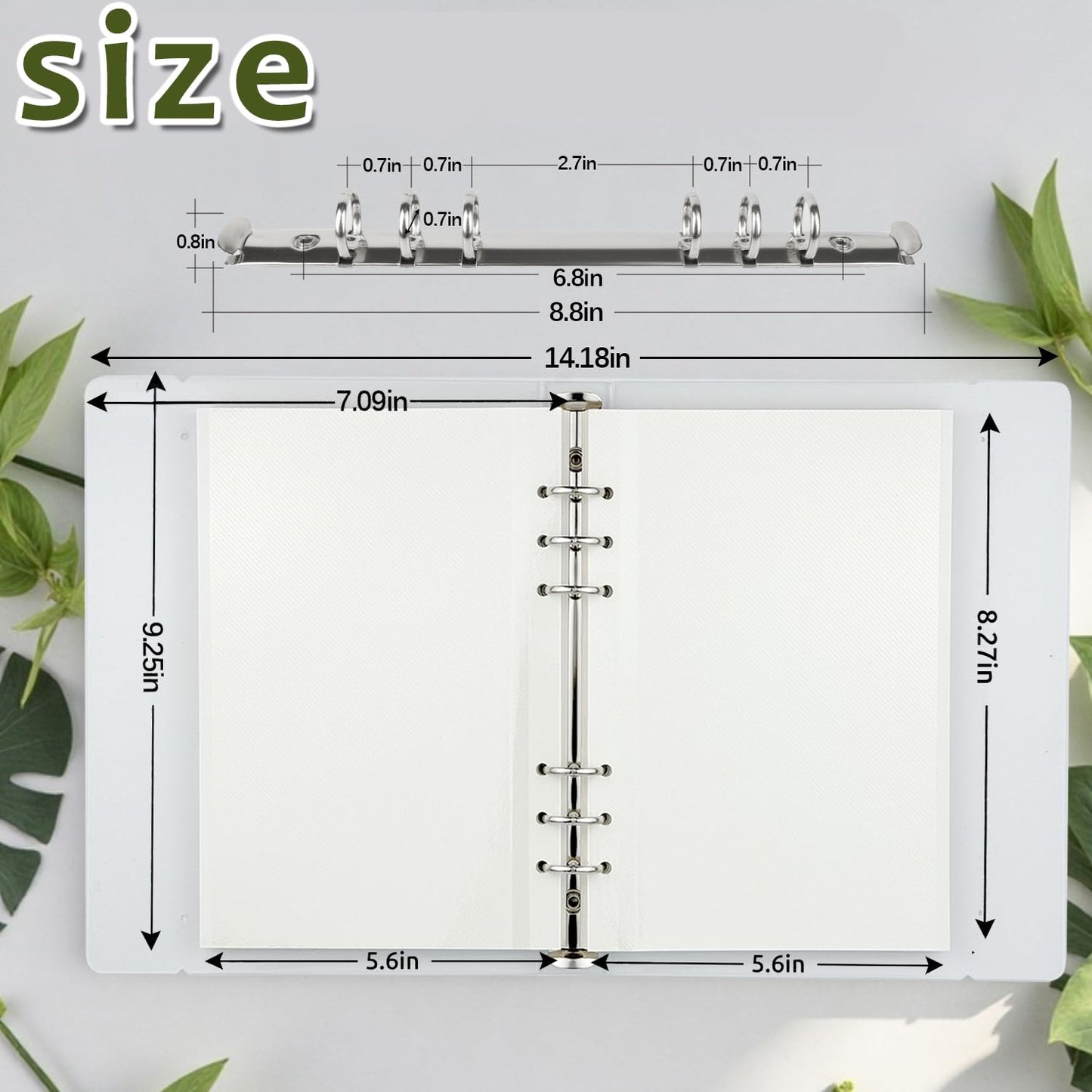 7x9 Inch 6-Ring Self Adhesive Photo Album with 30 Sheets/60 Pages, DIY Scrapbook Album with Decorative Stickers & Scraper Tool for Photos, Posters, Stamps