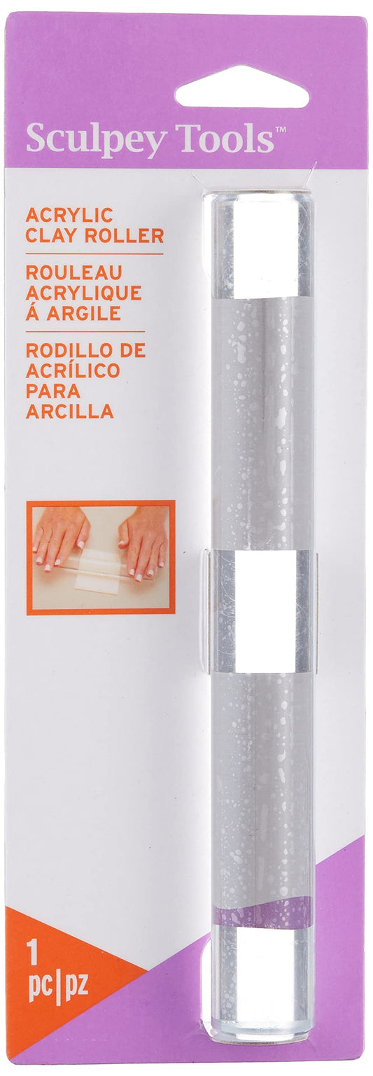 Polyform Sculpey Tools 8" Acrylic Roller, essential clay tool, use with multiple types of clay - polymer oven-bake clay, air dry and non dry, great for all skill levels and craft projects