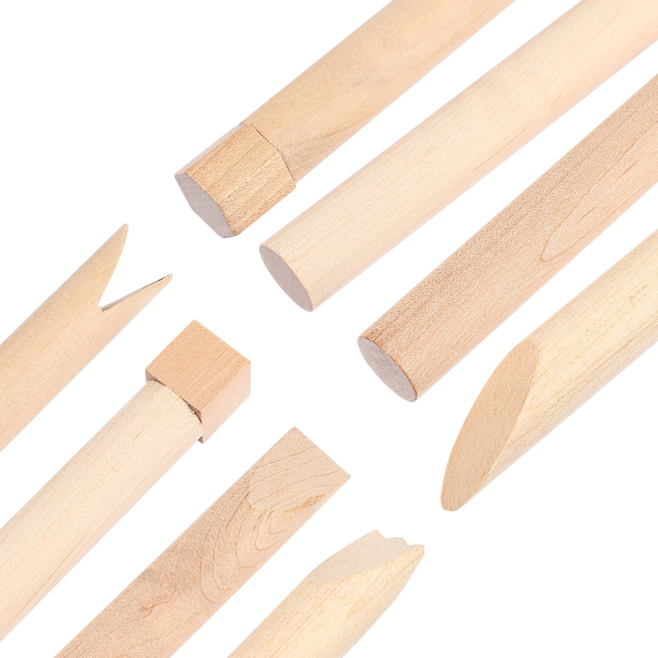 Kisangel Wooden Play Dough Tools Set of 12 for Kids - Pottery Texture Rollers & Clay Stamps - Natural Wood Sculpting & Molding Toys for Toddlers Arts and Crafts