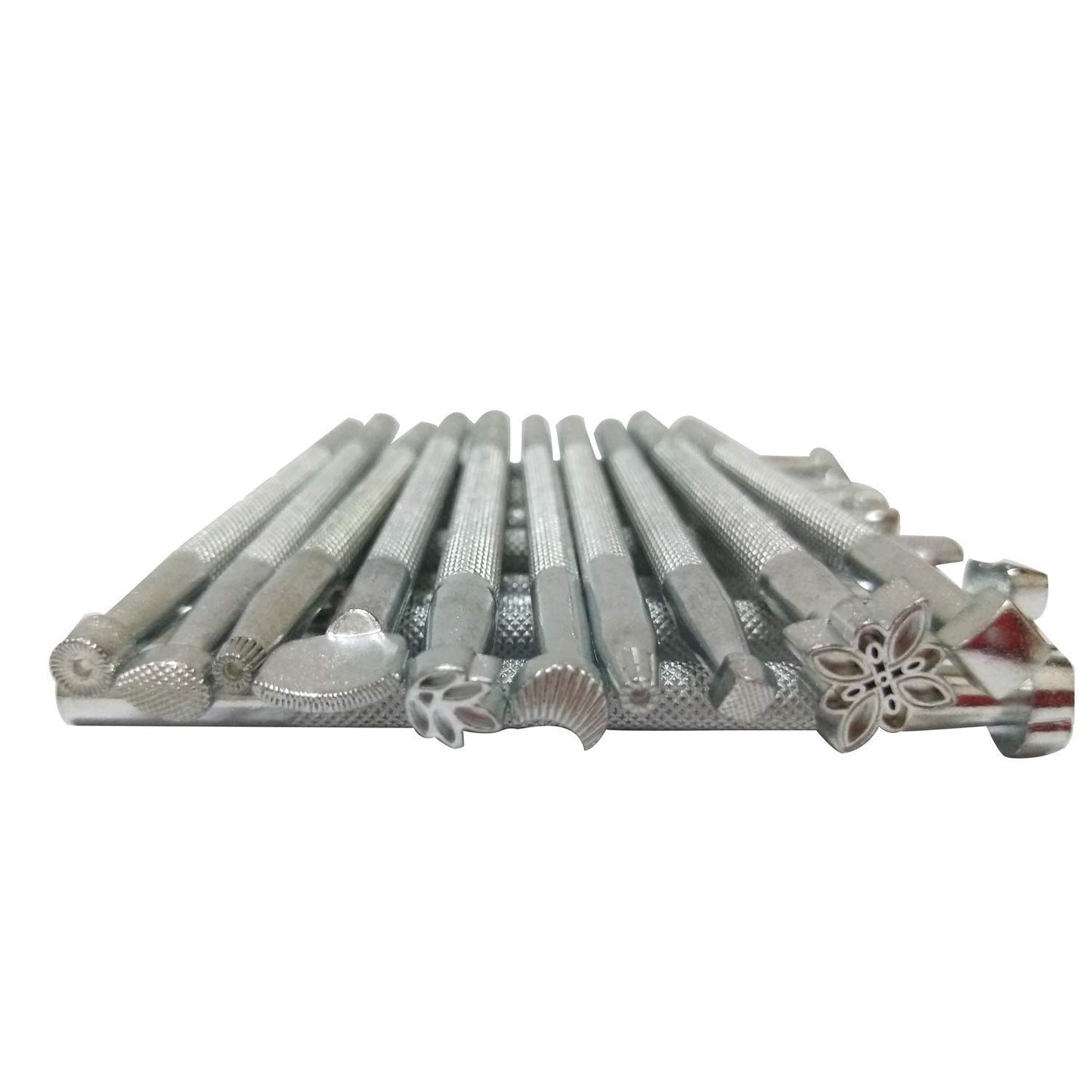 DUJISO Leather Working Saddle Making Tools DIY Leather Craft Stamps Set 20pcs Silver