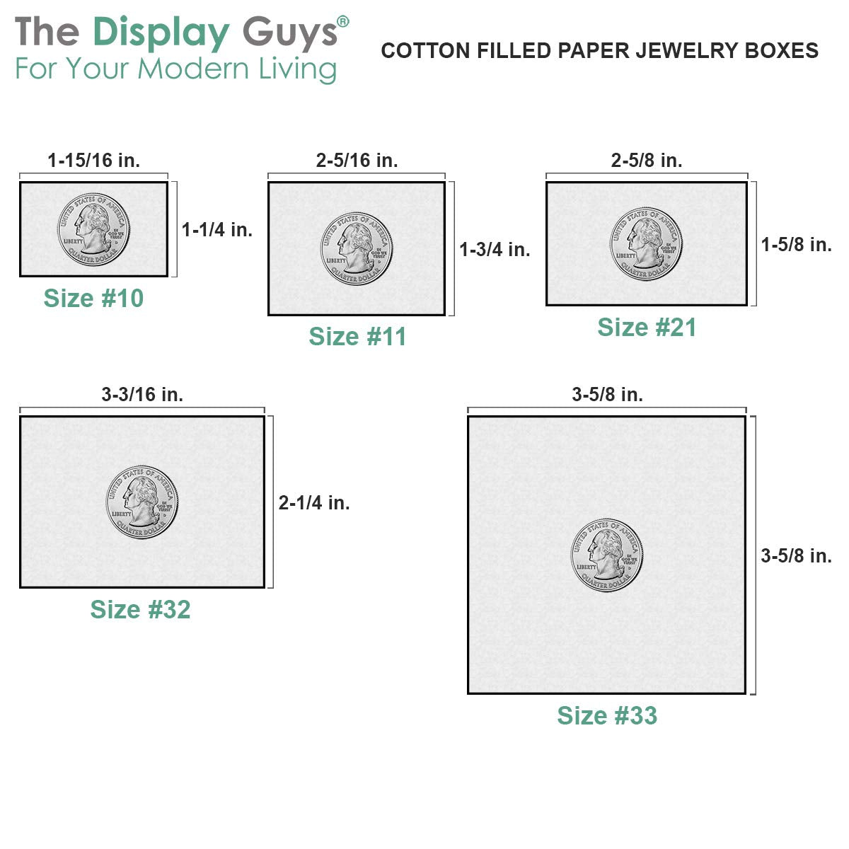 TheDisplayGuys - 25-Pack #21 Cotton Filled Cardboard Paper Jewelry Boxes Gift Case - Matte Black (2.6" x 1.6" x 1.0") - for Shipping or Storage
