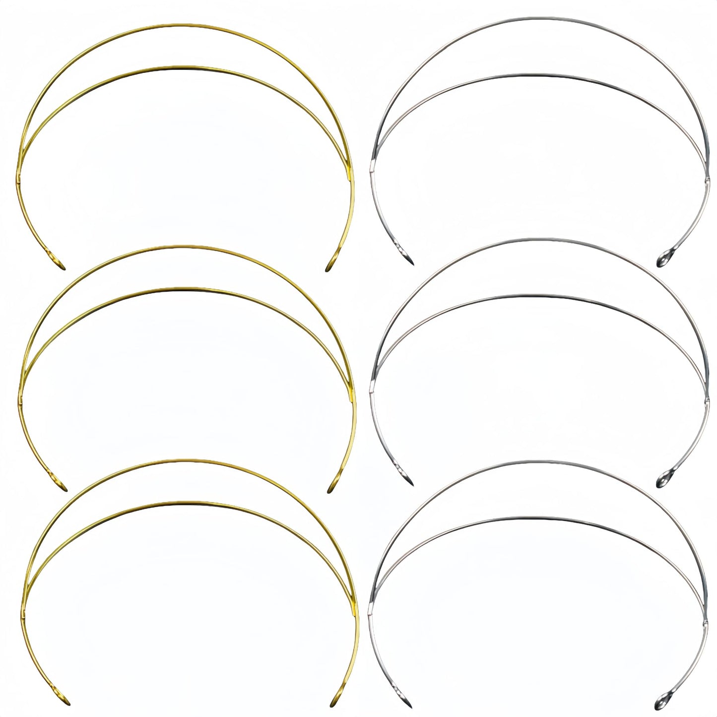 FKUMLUN 6 Pack 2 Layer Metal Gold Crown Headwear Wedding Headpiece Costume Headdress for Masquerade Cosplay Party Tiara Hair Hoops DIY Craft