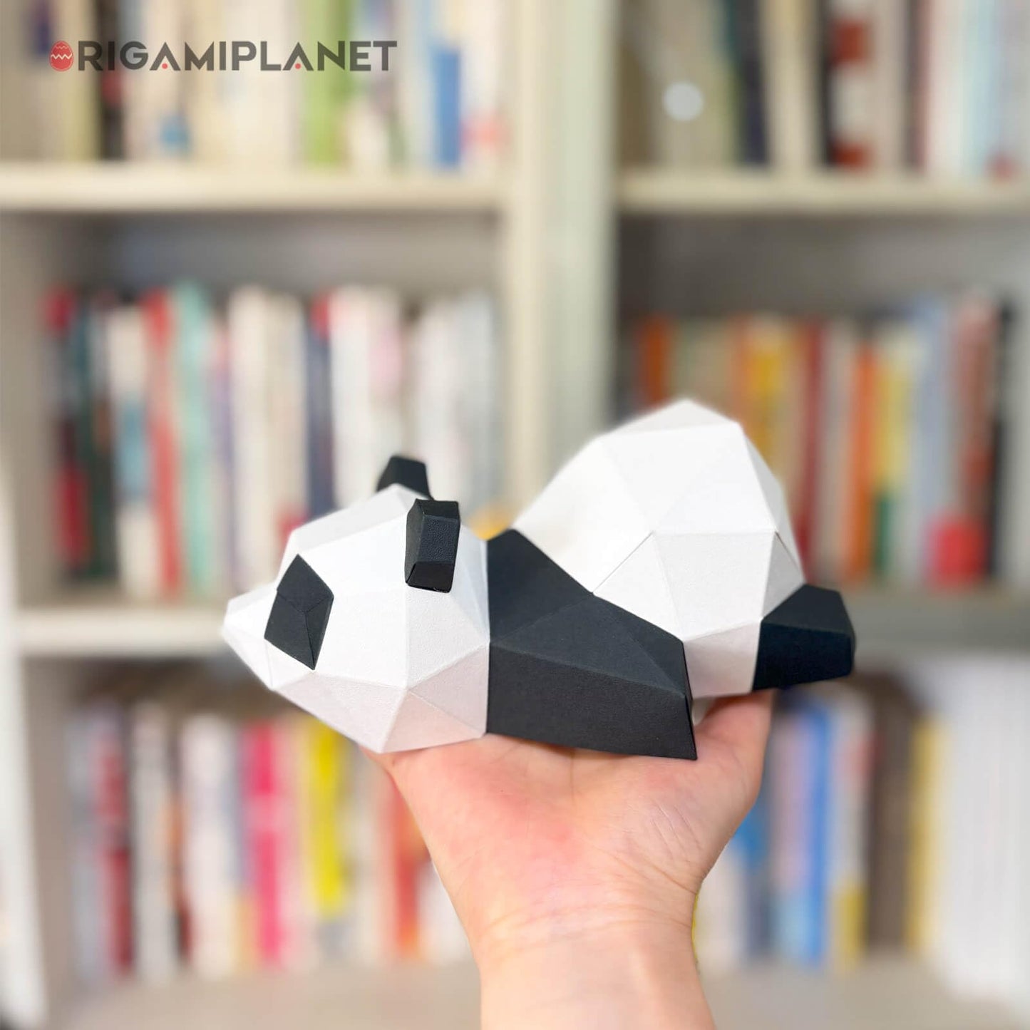 ORIGAMIPLANET 3D Panda Papa Origami Paper Craft Kit, Fun DIY Pre-Cut 3D Paper Art Model for Teens & Adults, Easy Handmade Animal Figurine Sculpture Gift Set for Bookshelf Decoration