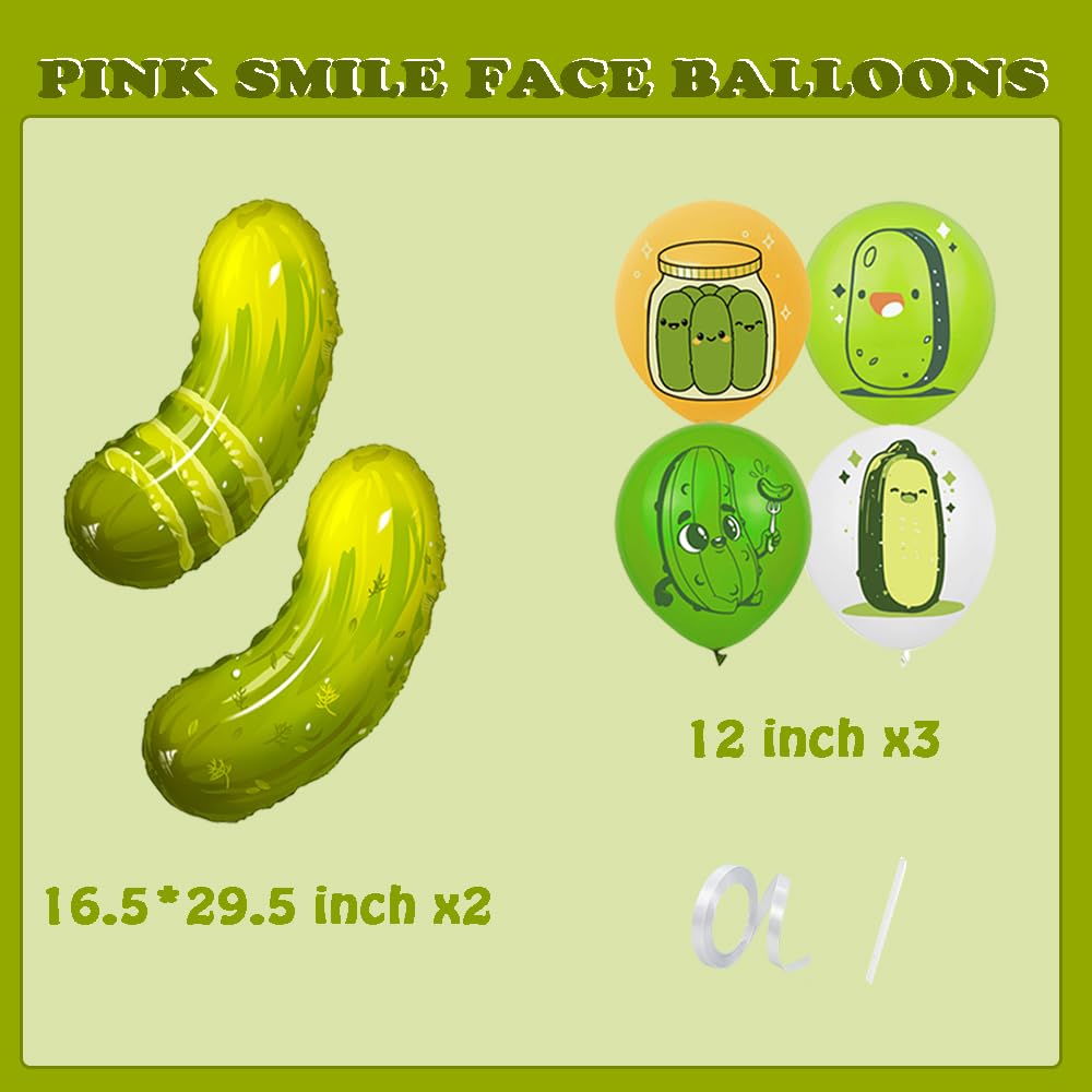 Inflatable Pickle Balloons Funny Food Pickle Cucumber Theme Party Balloons Arch Decor For Last Pickle Shell Ever Tickle Bachelorette Bridal Shower Birthday Party Decorations Supplies