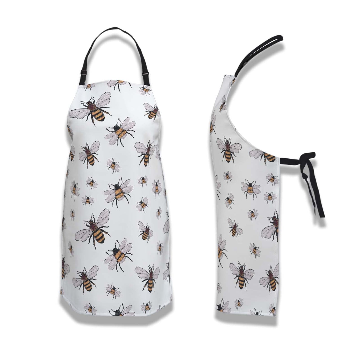 Olikked Funny Aprons for Adults Men Honeybee Big Small Funny Bee Insects Mans Apron for Kitchen Cooking Restaurant BBQ Painting Crafting Gardening 27” (W) x 31” (H), Waterproof Aprons