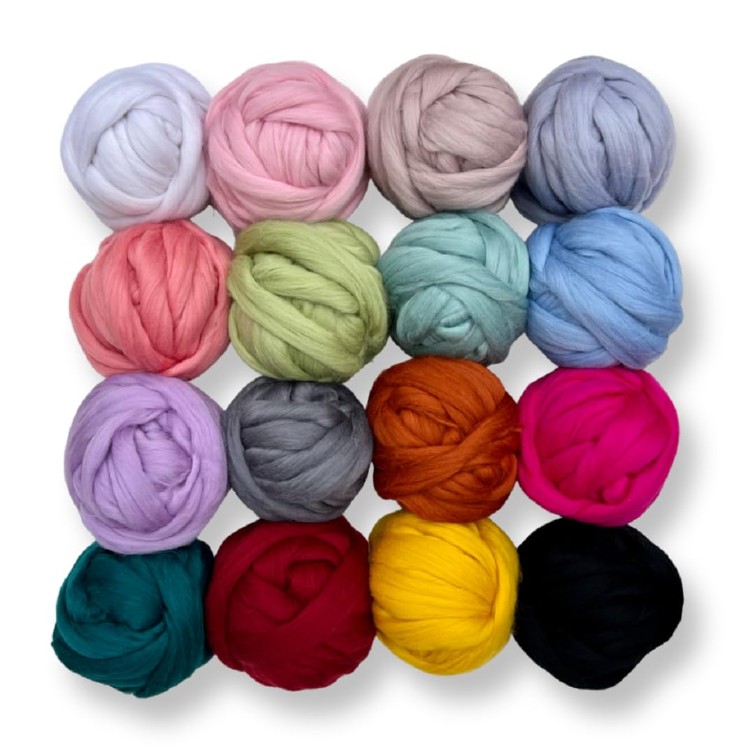 Revolution Fibers Dyed Corriedale Wool | 8.2 Ounces of Premium Combed Wool Top | 26 Micron, 100% Pure Corriedale Wool Roving, Ethically Sourced (Salmon Pink)