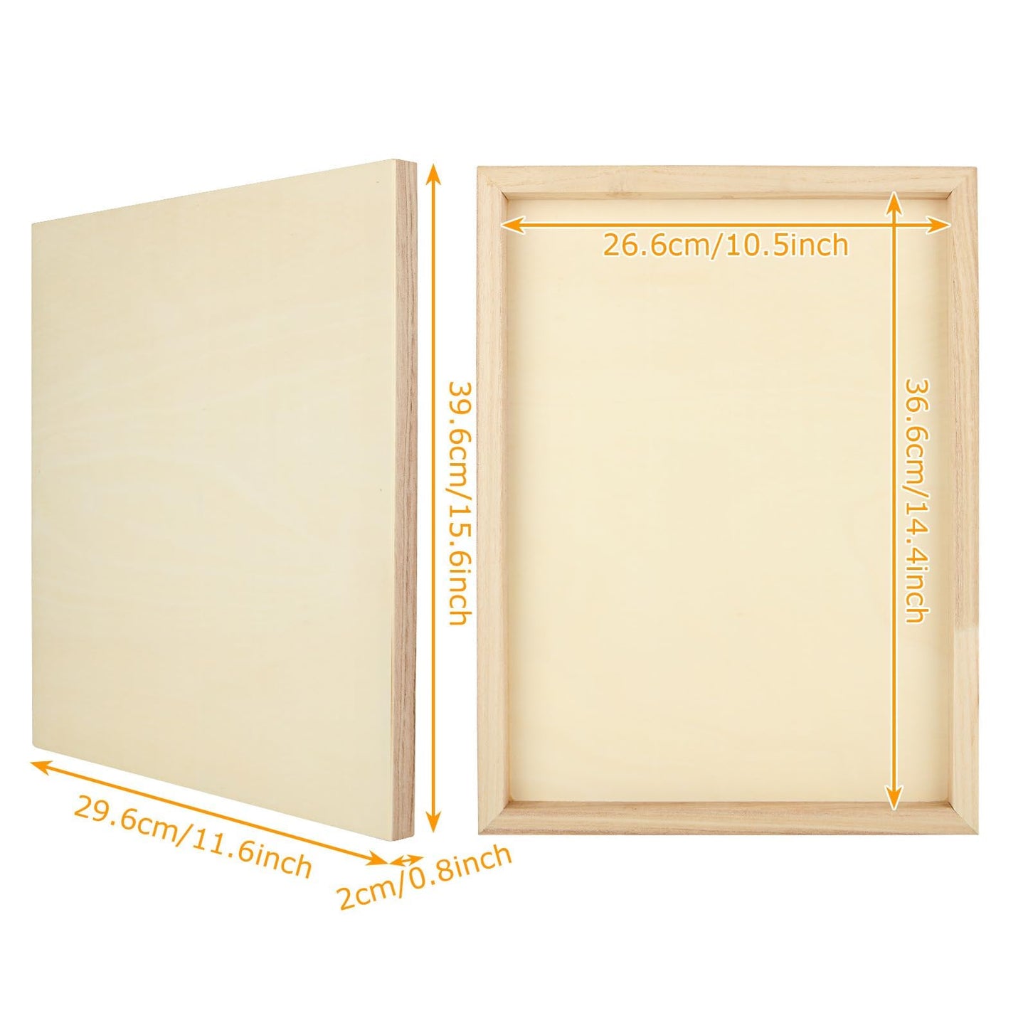 6 Pack Unfinished Wood Canvas Panels for Painting 12 x 16 Inch Craft Wood Board, 3/4’’ Deep Cradle Boards for Painting, Pouring, Arts, Crafts, Paints and More