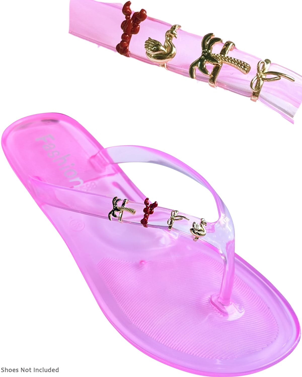 UGNBIRKEN Removable Flip Flops Charms Jewelry, Shoe Jewelry & Slipper Beach Sandal Strap Ornament, Women Fashion Footwear Decoration for Flipflops Summer DIY A
