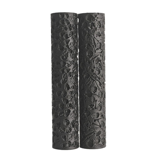 LuckyVin Texture Roller Set, 2-Pack Dual Skull & Bone Pattern for Clay, Polymer Clay, RPG & Miniature Terrain Making, 4.92 Inch Sculpting Tools (Skull Pattern Set)