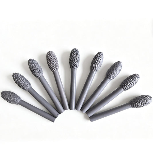 Texture Tool Sets for Clay Art - 9/23pcs Oval Clay Modeling Pattern Rollers Kit with Ergonomic Handles, Small Clay Texture Rollers for Polymer Clay, Pottery (9pcs Single Head)