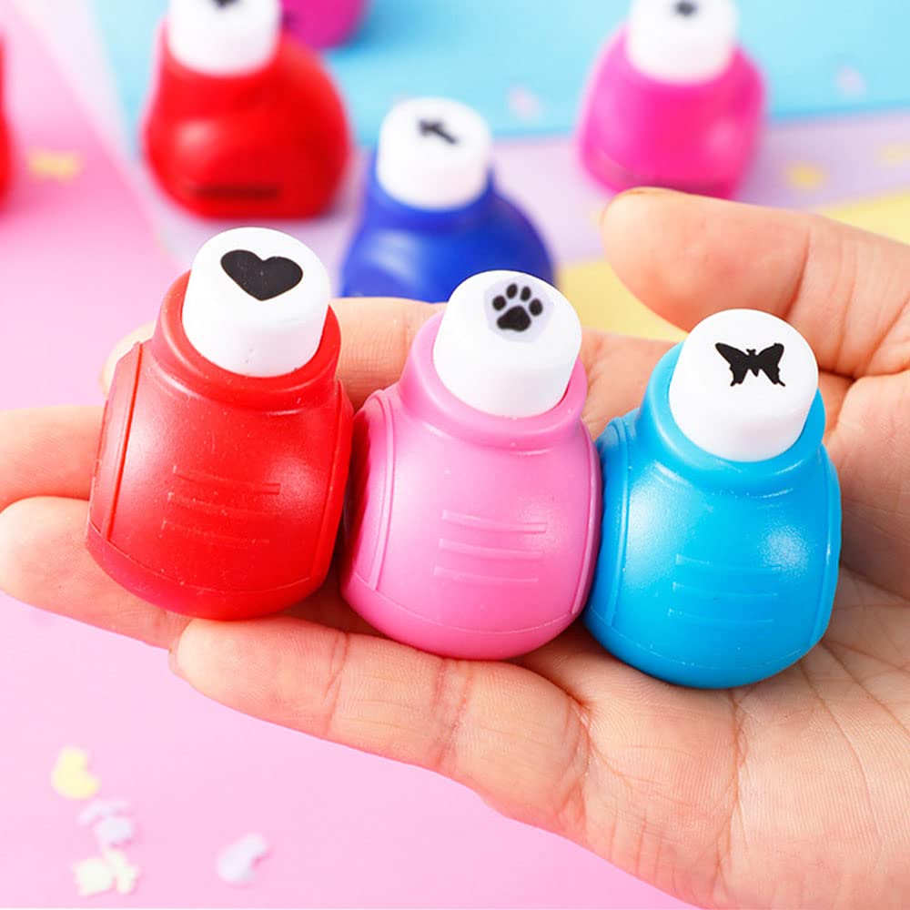 Scrapbook Paper Punch and Decorative Scissors, Qtopun 6 Pcs Creative Scissors and 12 Pcs Craft Punch Wave Lace Edge Cutters Paper Hole Punchers for Crafts, DIY Photo, Set of 18 (18-Mixed)