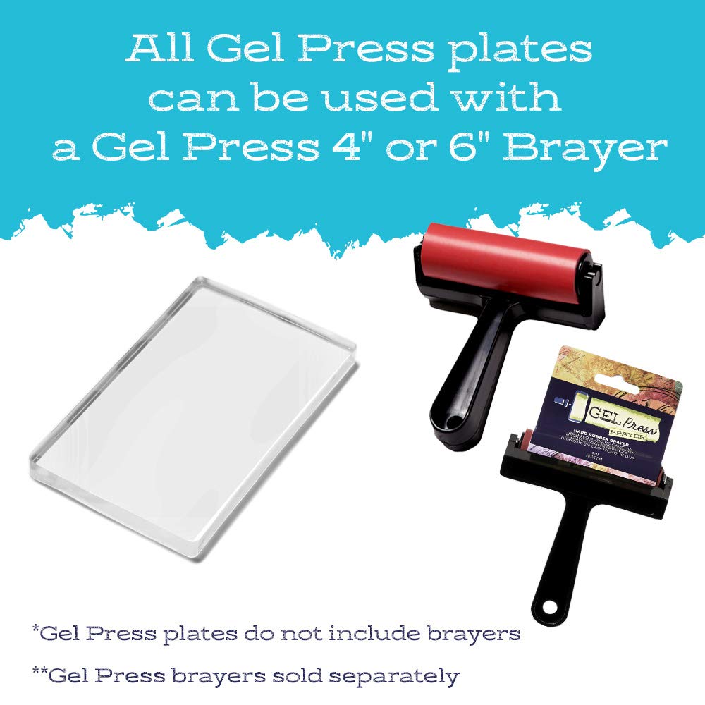 Gel Press Monoprinting Print Plate - 5” X 7” Gel Plate - Printmaking Supplies - Reusable Gel Printing Plate for Press Art for Card Making, Scrapbooking, Journaling, Arts and Crafts, Home Decor