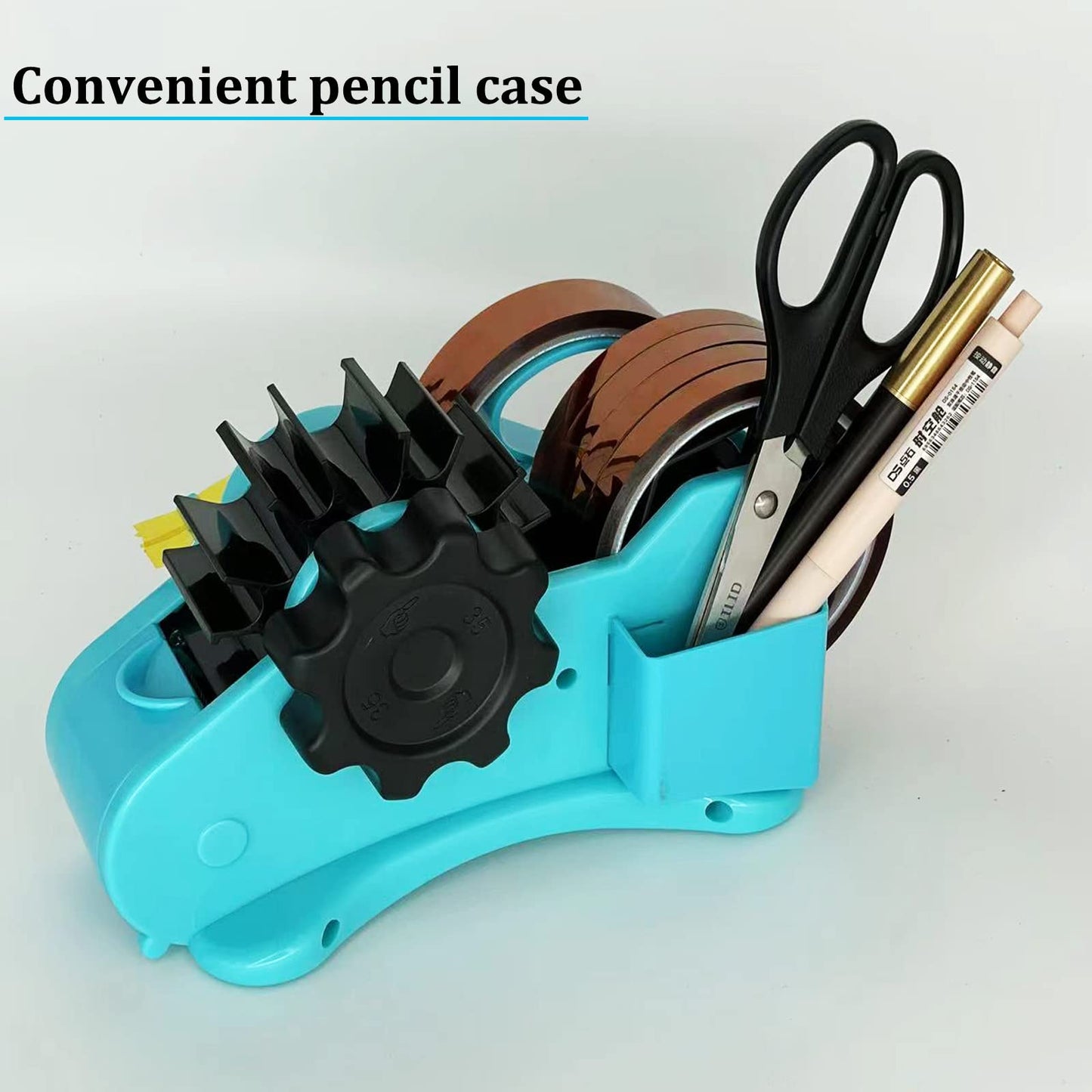 SHDSL Blue Heat Tape Dispenser Sublimation - Multiple Roll Cut Heat Tape Dispenser to PreCut Heat Transfer Tape Heat Resistant Tape, Semi-Automatic Tape Dispenser 3" & 1" Core for Scotch Tapes