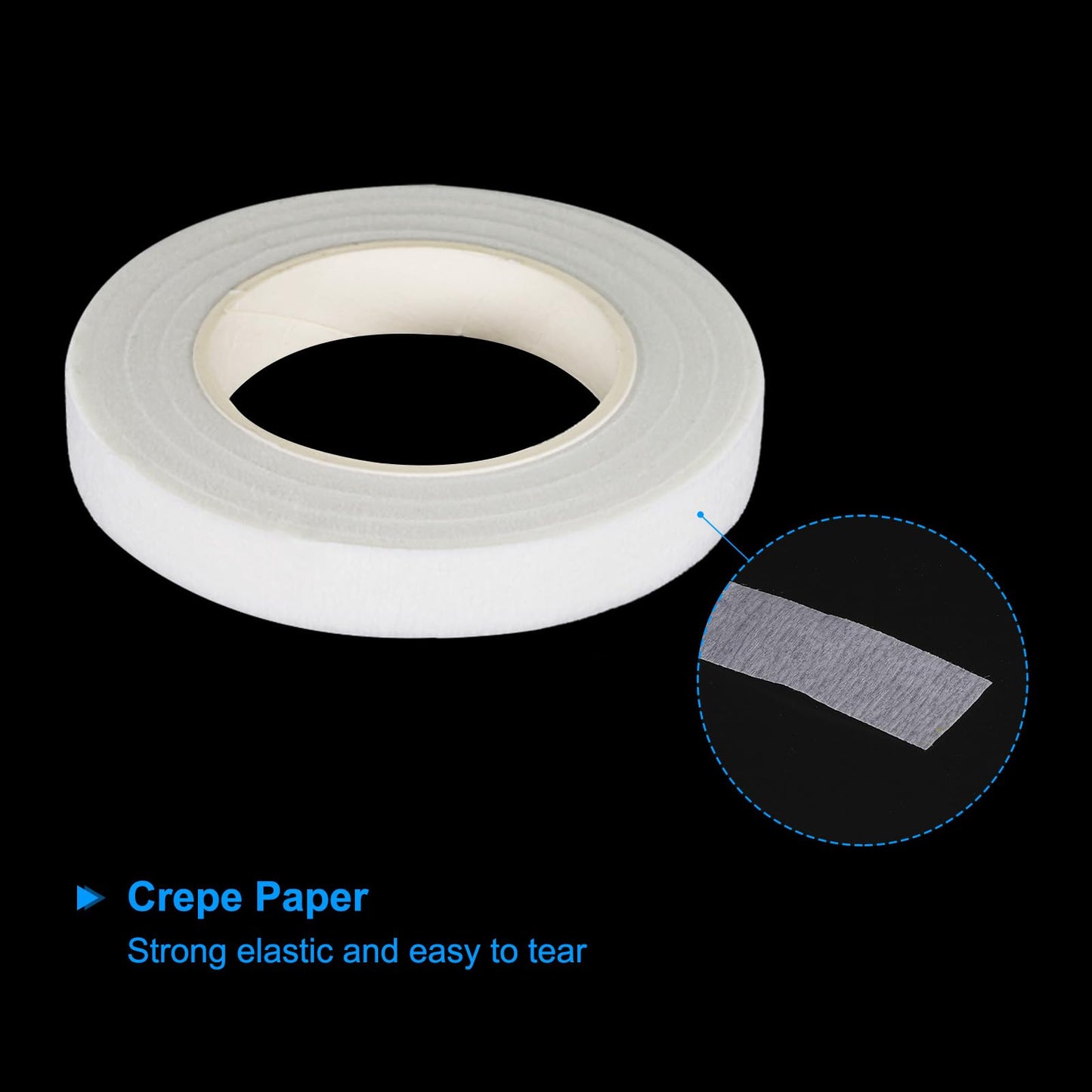 PATIKIL 30 Yard Floral Tapes, 12 Roll Florist Tape Crepe Paper Flowers Bouquets Tapes Waterproof for Bouquet Stem Wrapping, White (27 Meters)