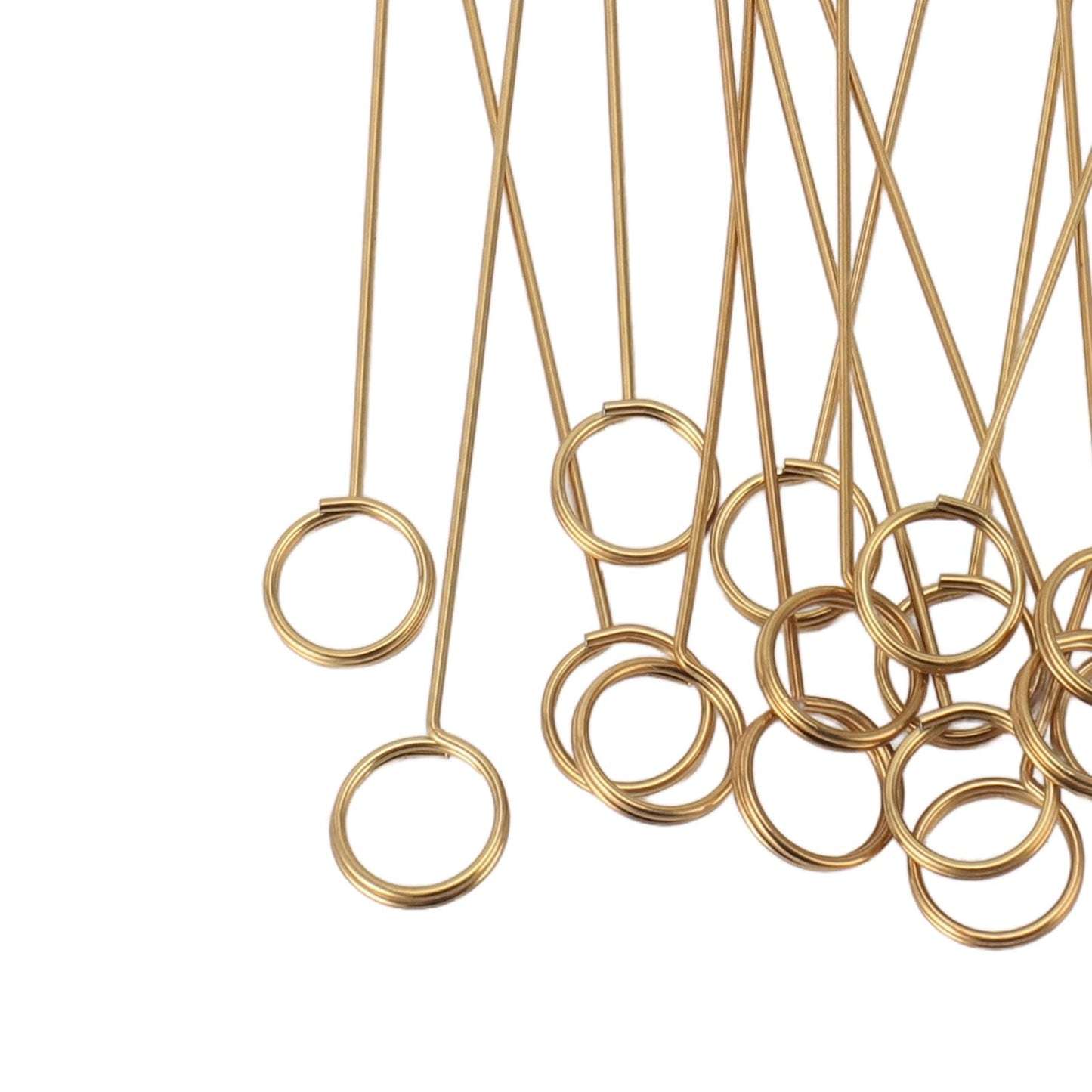 50Pcs Gold Metal Wire Card Holder, 6in Photo Memo Clips, Reusable Floral Picks Clips for Wedding Party Birthday Cake, Place Card Holder for Flower Arrangement (Round)