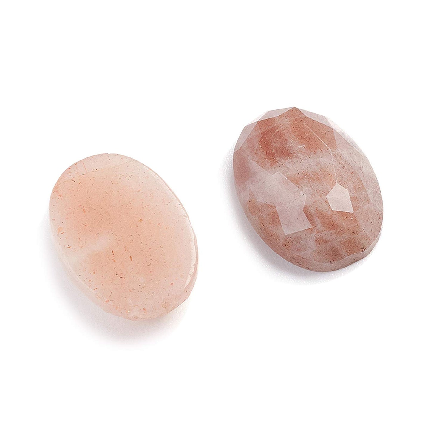 Fashewelry 30Pcs 14x10mm Mixed Natural Stone Cabochons Flat Back Oval Cameo Tiles Faceted Self Adhesive No Hole Gemstone Beads for Bezel Tray Chakra Healing Crystal Cover Cabs for Jewelry Making