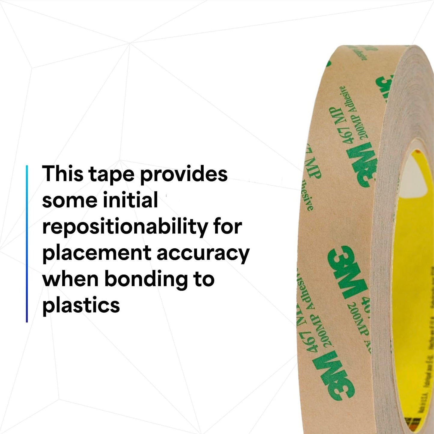 3M 468MP Adhesive Transfer Tape, 6" Width x 20yd Length (1 roll)