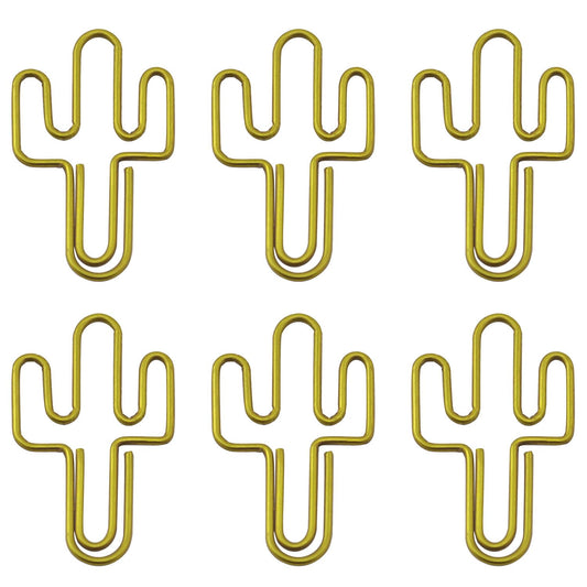 XGNG 50PCS Cactus Metal Paper Clips Pins Iron Creative Stationery Data Classification Books Loose-Leaf Clips for The Office