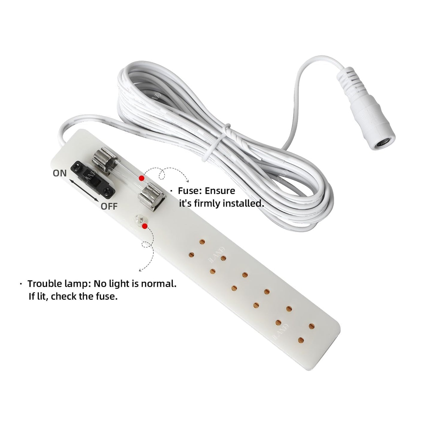 iLAND 1:12 Scale Accessories of Dollhouse Lighting Power Strip & Adapter, Mini Doll House Accessories for Miniature Lights in DIY Miniature House Kit (Mini Power Strip & Adapter)