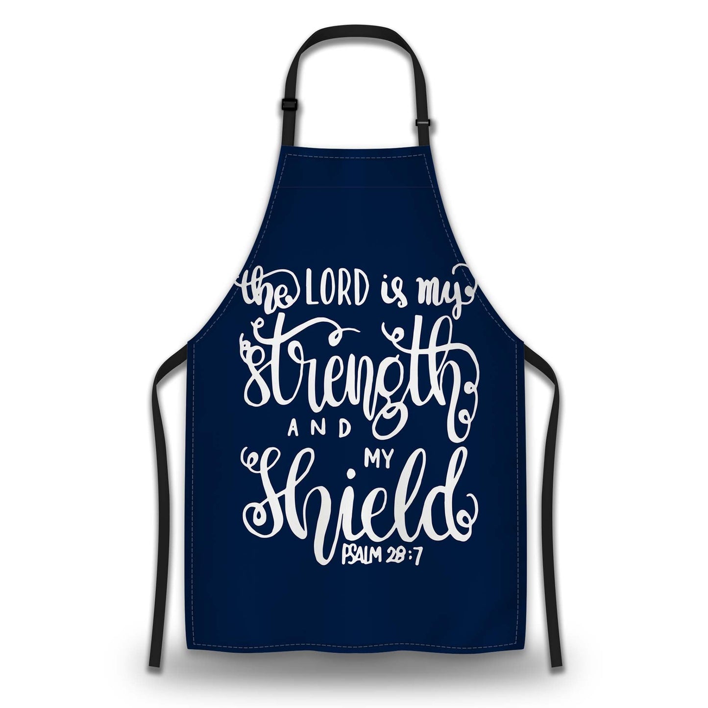 Olikked Baking Apron for Men the Lord Is My Strength and My Shield Bible Verse Modern Cute Aprons for Men for Kitchen Cooking Restaurant BBQ Painting Crafting 27” (W) x 31” (H), Waterproof Aprons