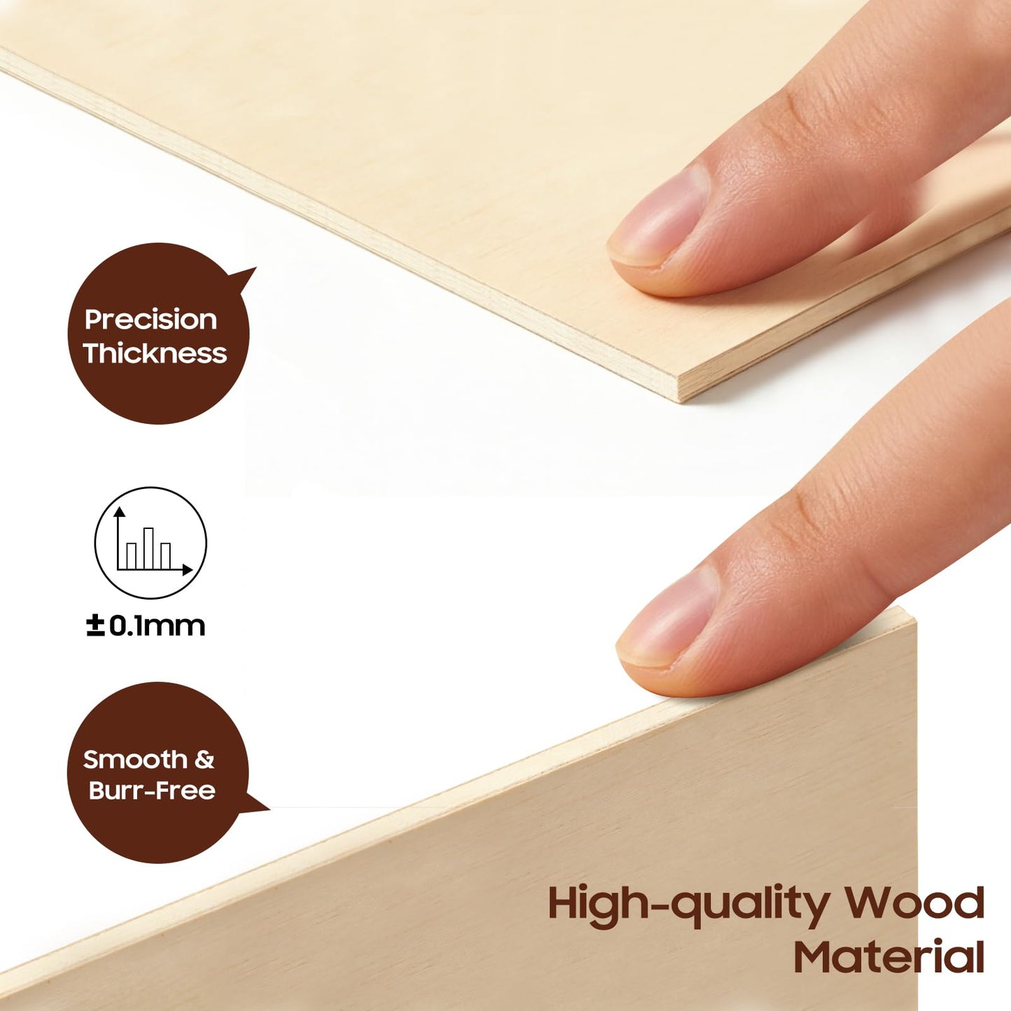Basswood Plywood Sheets,24 Pack 12 x 12 x 1/8 Inch Unfinished Plywood Sheets for Laser Cutting,Engraving,Wood Burning,Drawing,Family DIY,Studio Crafts & Bulk Holiday