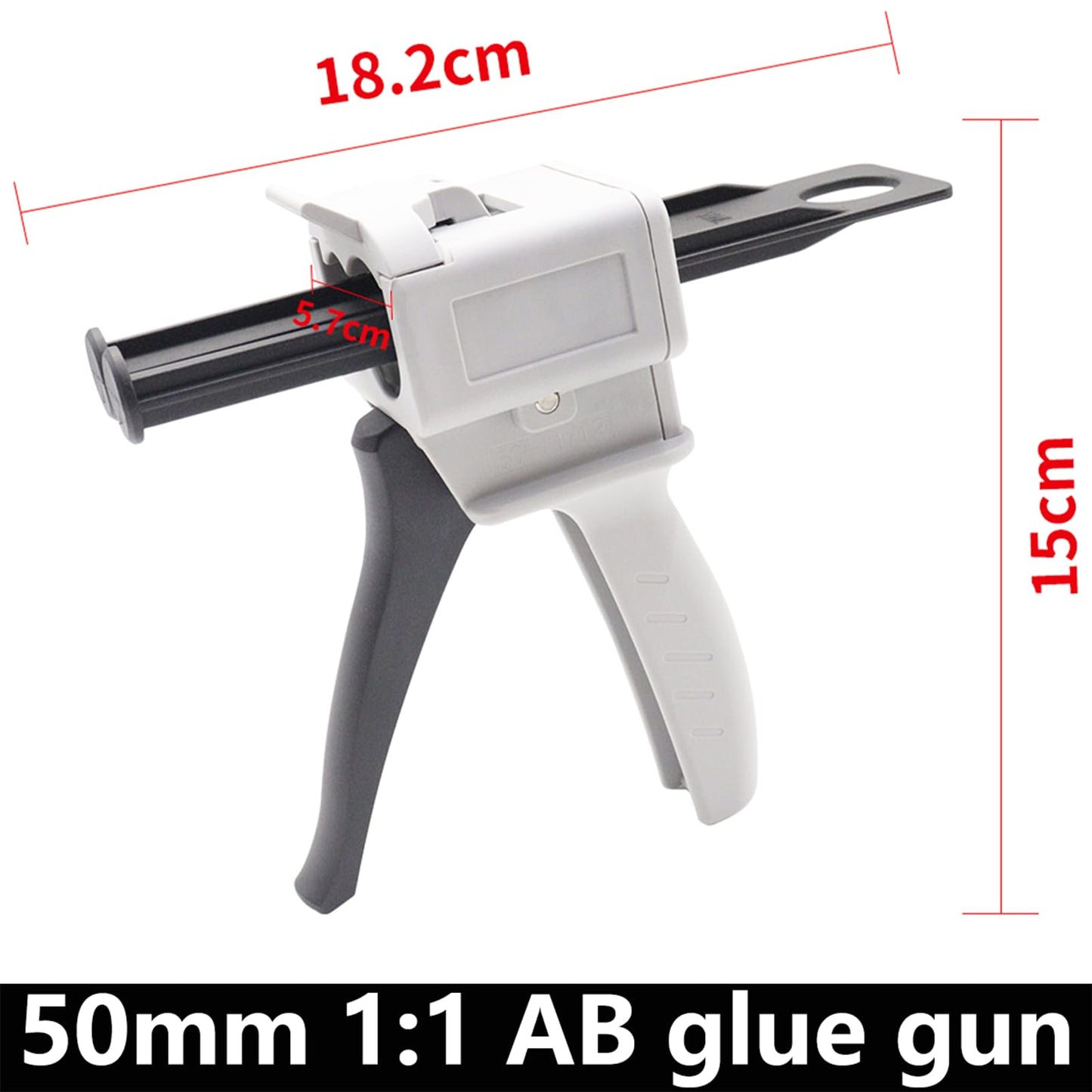 1:1 AB epoxy glue gun, dispensing gun 50ml dual ink cartridge 1:1 manual glue gun, AB two-component sealant applicator dispensing gun kit and epoxy nozzle