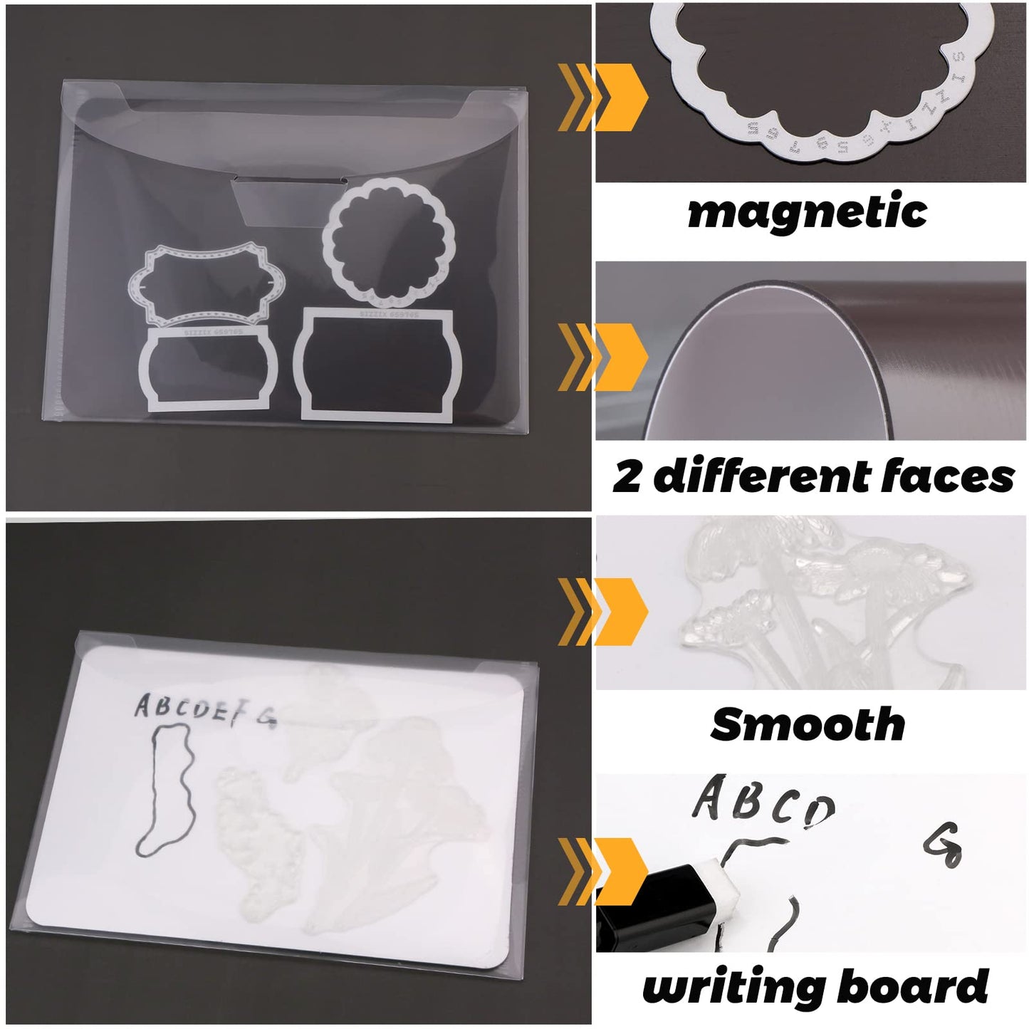 UNIMEIX Thicken 12 Pcs Magnetic Sheets for Die Storage Stamp and Die Storage Pockets Die Cut Storage for Card Making (6 Pcs Sheets+ 6 Pcs Bags, 1.2 mm Thickness