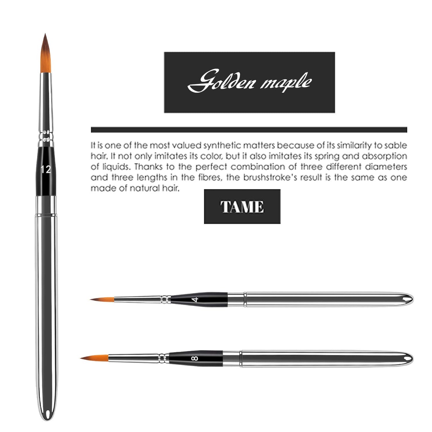 Travel Watercolor Brushes, Golden Maple 3pcs Watercolor Travel Brushes with Leather Pouch - Pointed Round for Watercolor Acrylics Gouache Ink Painting