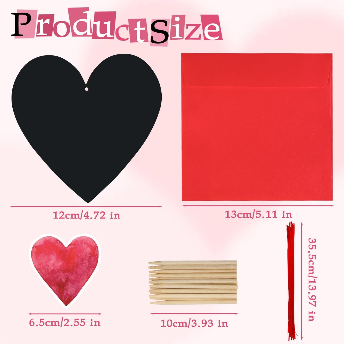 JMUQ 44Pack Valentine's Day Scratch Art Set, Heart-Shaped Rainbow Scratch Cards, Envelopes, Heart Stickers, Perfect Craft Kit for Classroom School Exchange Prizes Party Favors Creative Gifts