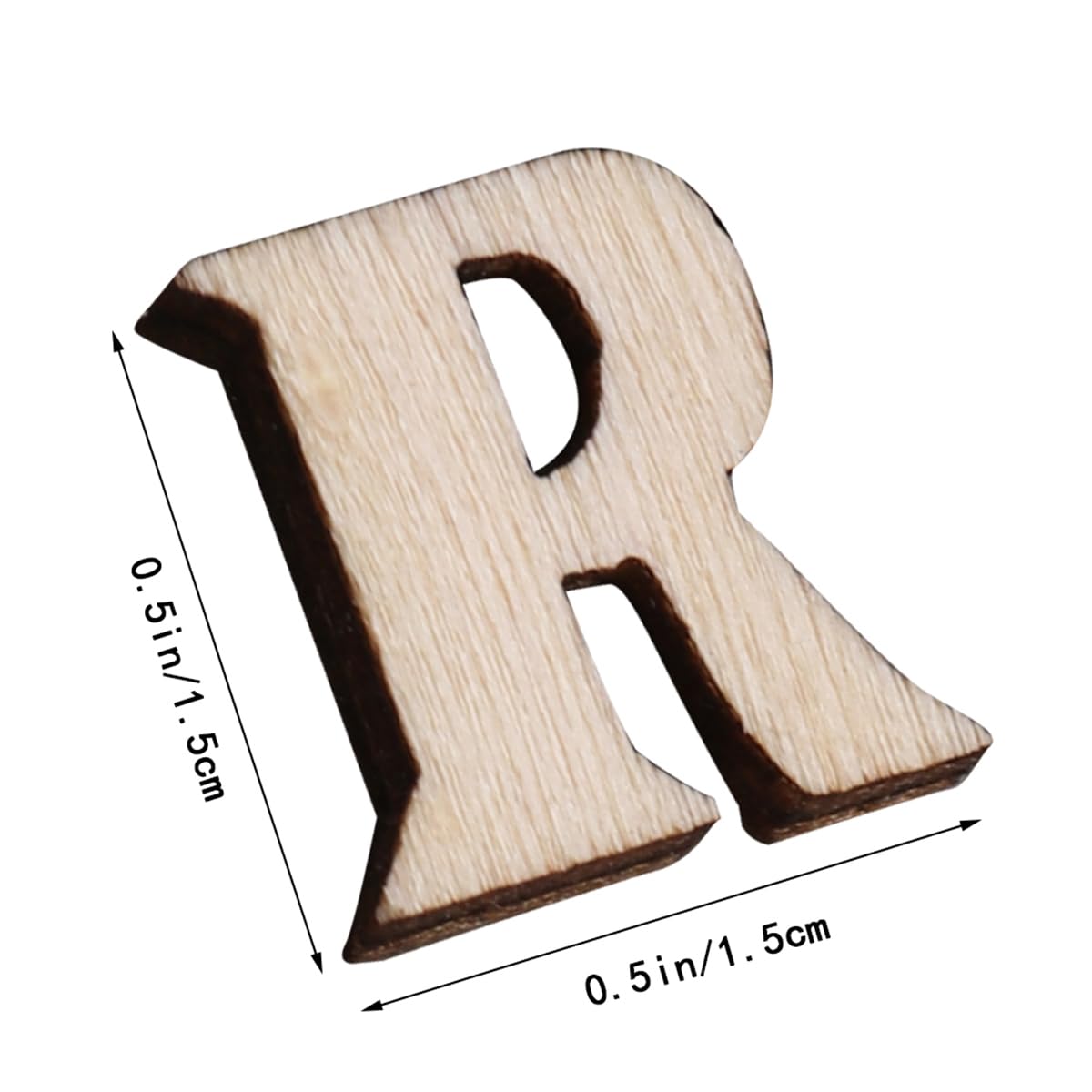 BESTOYARD 600Pcs 0.59 Inch Small Natural Wooden Letters Slices DIY Craft Embellishments for Scrapbooking Kids Educational Art Projects Christmas Decor