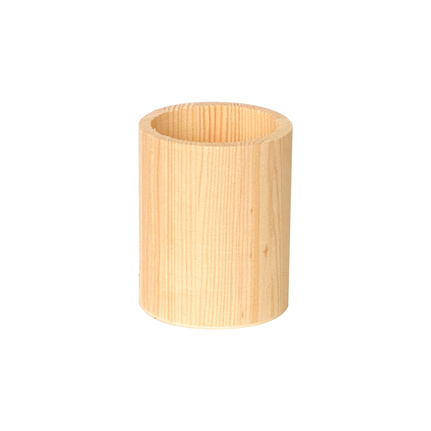 Cregugua 12-Pack 4 Inch Round Wood Pen Holder Unfinished Wooden Pencil Holder for DIY Crafts (3x3x4 Inches)